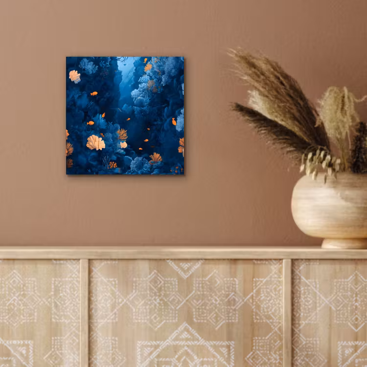 Koraalrif - Vissen - Oceaan - Blauw aluminium wit klein -sfeer4