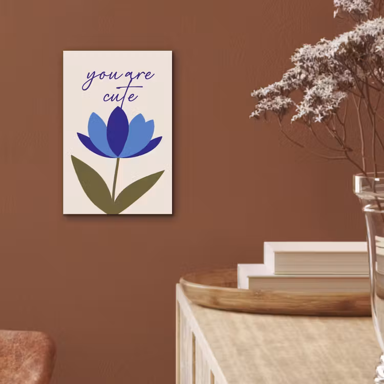 Korenbloem - Valentijn - Bloem - Blauw aluminium wit klein -sfeer4