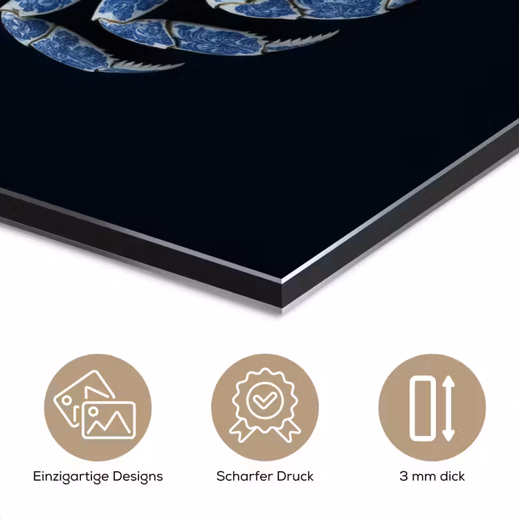 Krab - Delfts blauw - Dieren aluminium wit klein -closeup_DE