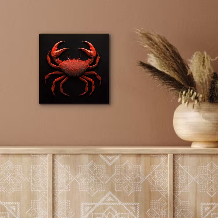 Krab - Rood - Vissen - Schaaldieren aluminium wit klein -sfeer4