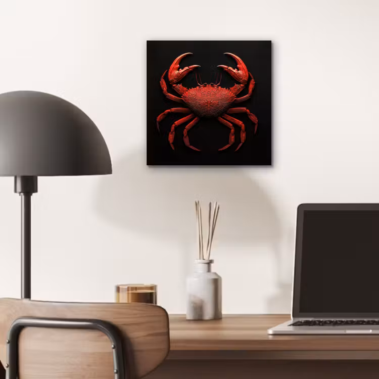 Krab - Rood - Vissen - Schaaldieren aluminium wit klein -sfeer5
