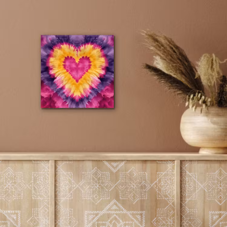 Tie dye - Hartvorm - Vlammen - Oranje aluminium wit klein -sfeer4