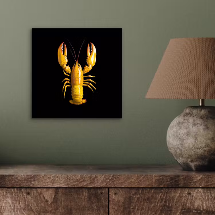 Kreeft - Geel - Stippen - Effen aluminium wit klein -sfeer2