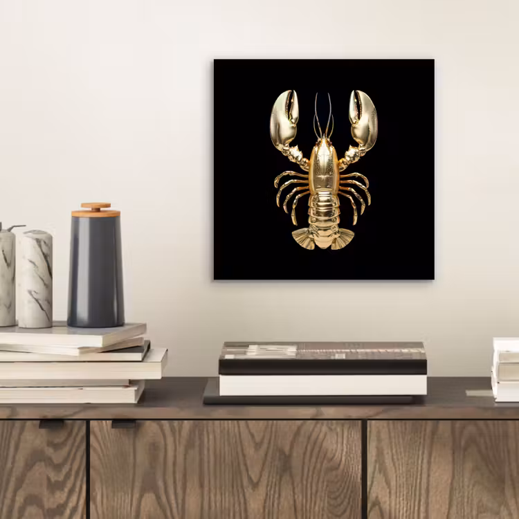 Kreeft - Goud - Textuur - Zwart aluminium wit klein -sfeer1