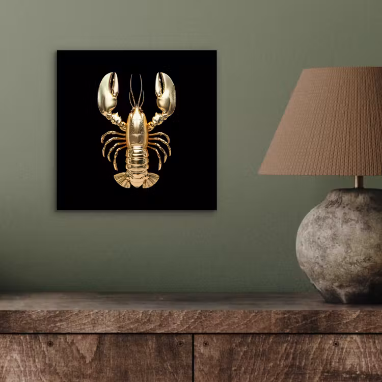 Kreeft - Goud - Textuur - Zwart aluminium wit klein -sfeer2