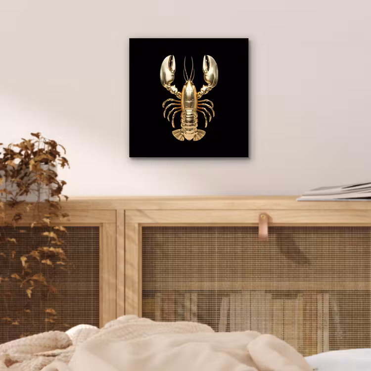 Kreeft - Goud - Textuur - Zwart aluminium wit klein -sfeer3
