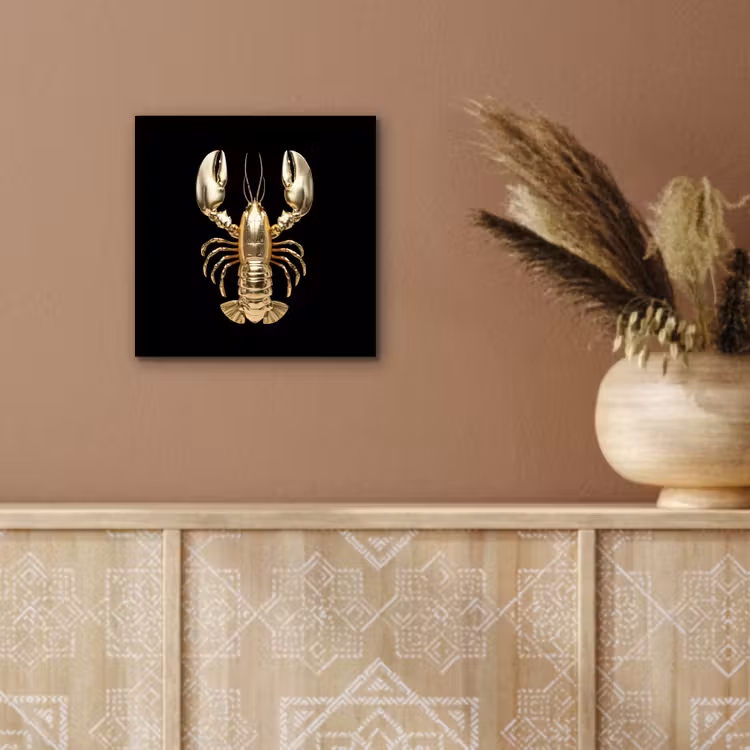 Kreeft - Goud - Textuur - Zwart aluminium wit klein -sfeer4