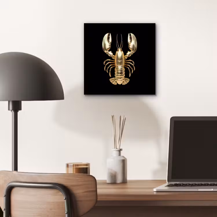 Kreeft - Goud - Textuur - Zwart aluminium wit klein -sfeer5