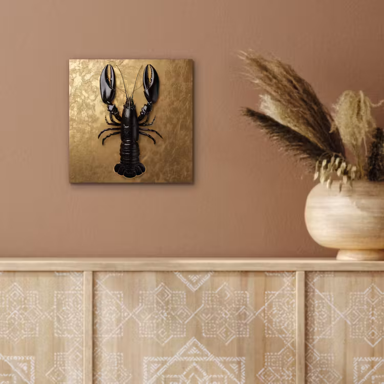 Kreeft - Zwart - Goud - Luxe aluminium wit klein -sfeer4