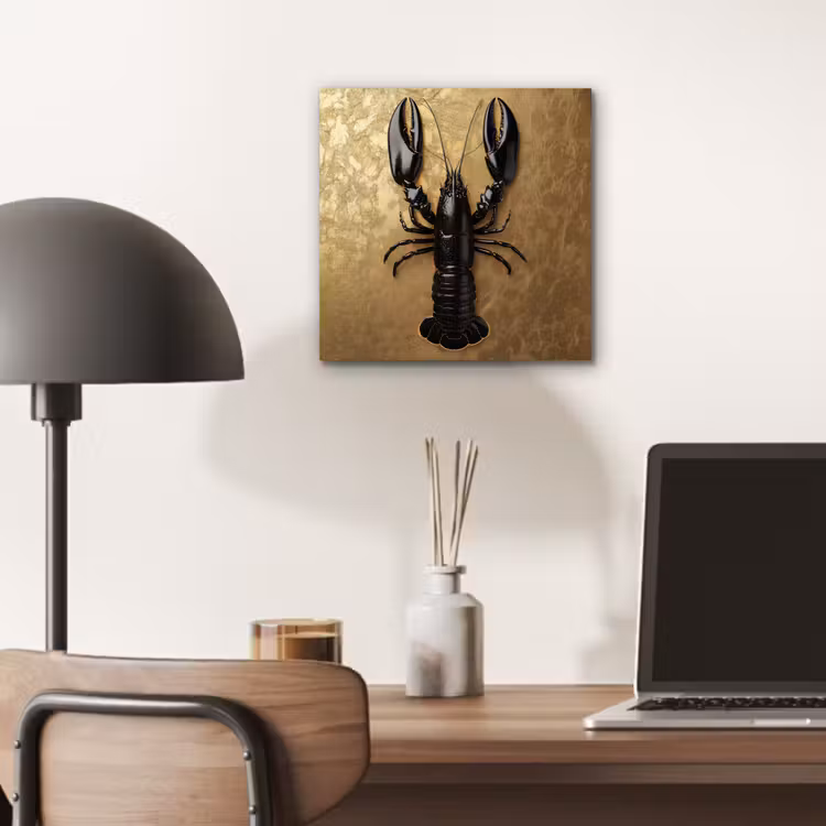 Kreeft - Zwart - Goud - Luxe aluminium wit klein -sfeer5