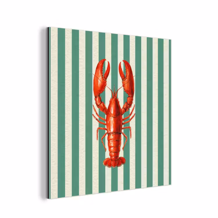 Kreeft - Strepen - Realistisch - Zomers aluminium wit klein -3d