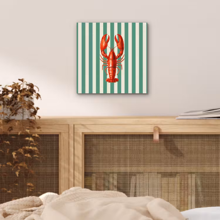 Kreeft - Strepen - Realistisch - Zomers aluminium wit klein -sfeer3