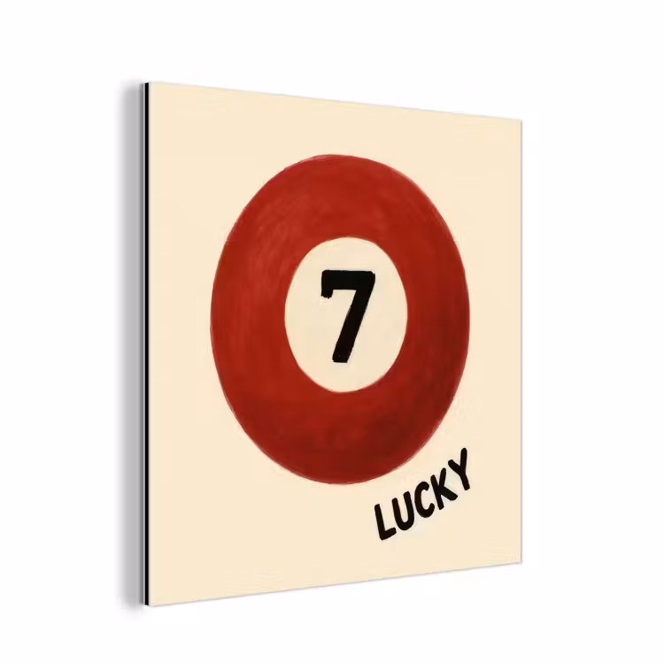 Cirkel - Zeven - Lucky - Rood aluminium wit klein -3d