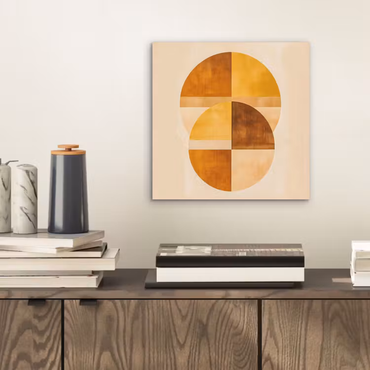 Cirkels - Geel - Minimalistisch aluminium wit klein -sfeer1