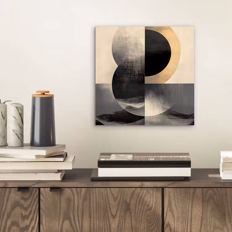 Cirkels - Schaduw - Abstract aluminium wit klein -sfeer1