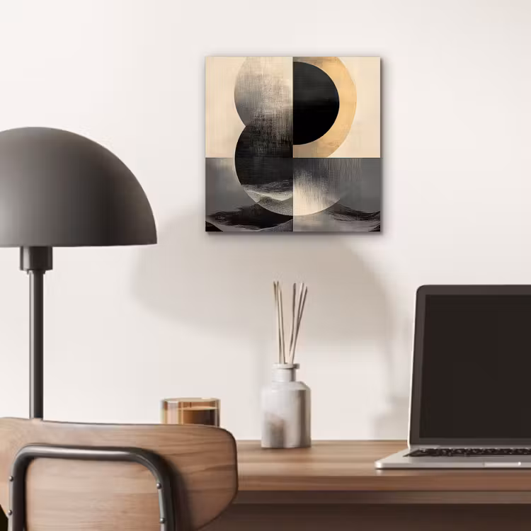 Cirkels - Schaduw - Abstract aluminium wit klein -sfeer5