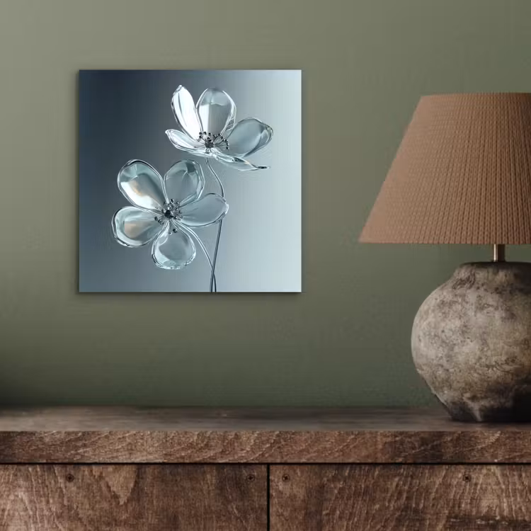 Kristal - Bloemen - Grijs aluminium wit klein -sfeer2