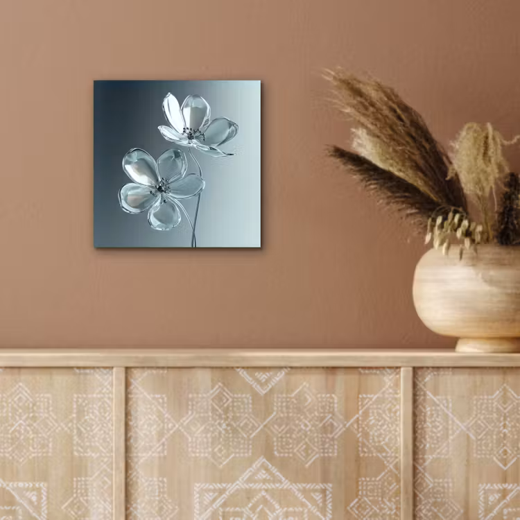 Kristal - Bloemen - Grijs aluminium wit klein -sfeer4