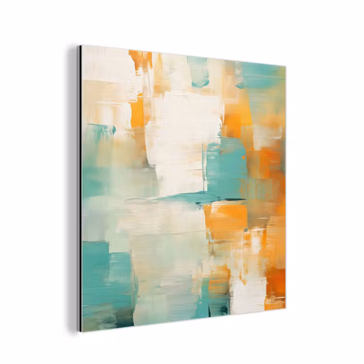 Kunst - Abstract - Blauw - Wit aluminium wit klein -3d