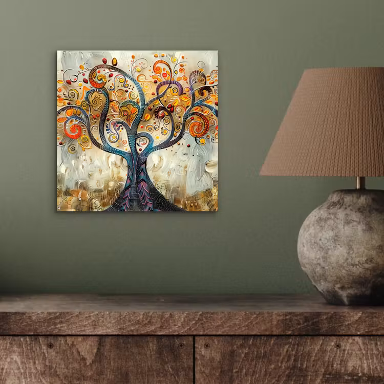 Kunst - Levensboom - Botanisch - Abstract aluminium wit klein -sfeer2