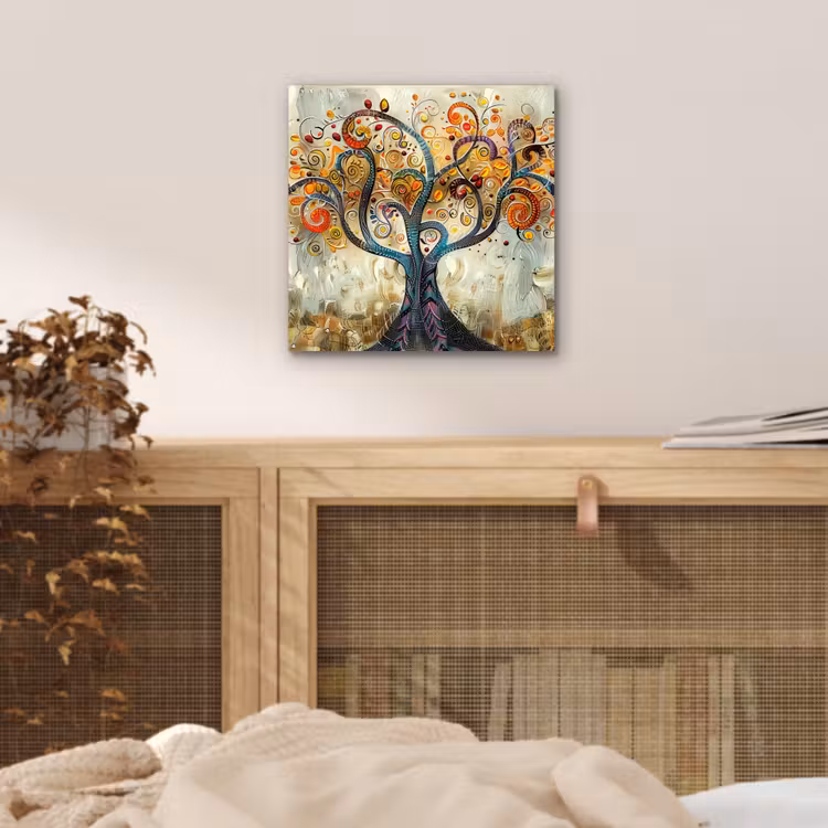 Kunst - Levensboom - Botanisch - Abstract aluminium wit klein -sfeer3