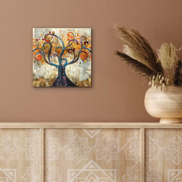 Kunst - Levensboom - Botanisch - Abstract aluminium wit klein -sfeer4