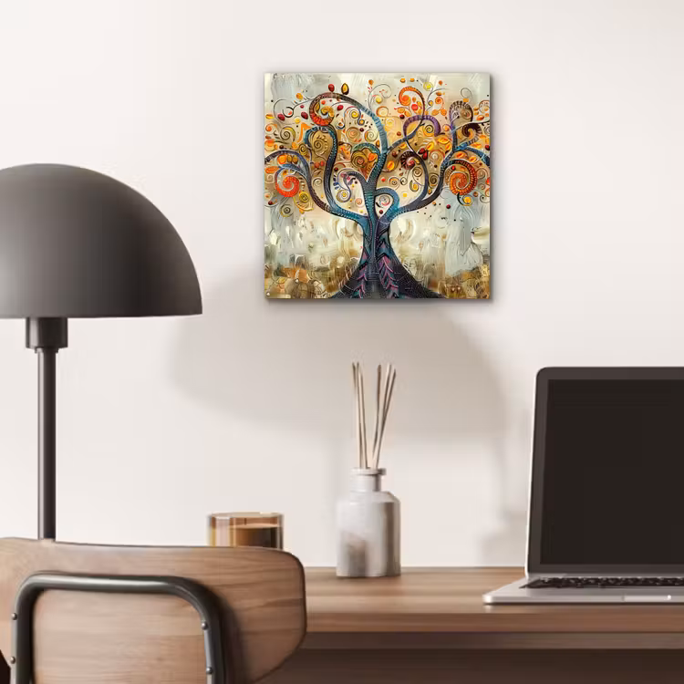 Kunst - Levensboom - Botanisch - Abstract aluminium wit klein -sfeer5