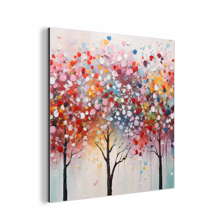 Kunst - Bomen - Natuur - Acryl aluminium wit klein -3d