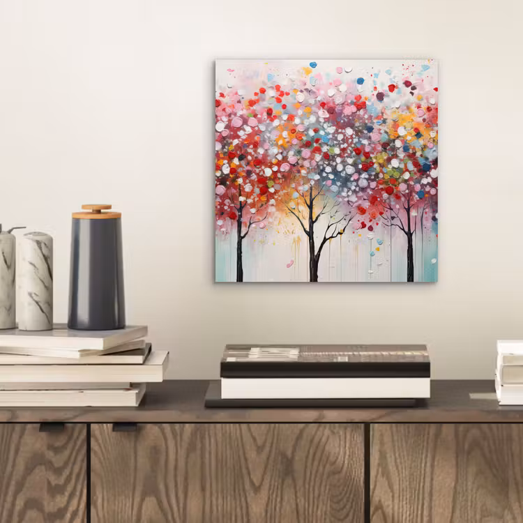 Kunst - Bomen - Natuur - Acryl aluminium wit klein -sfeer1