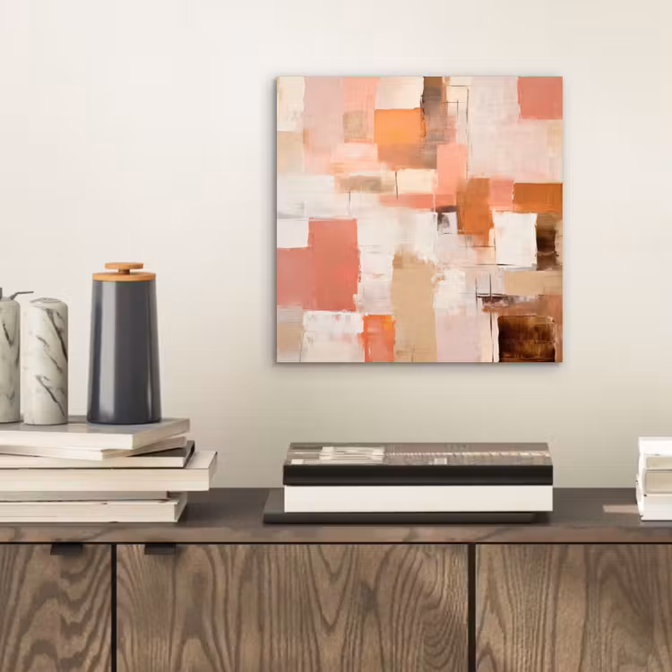 Kunst - Roze - Abstract aluminium wit klein -sfeer1