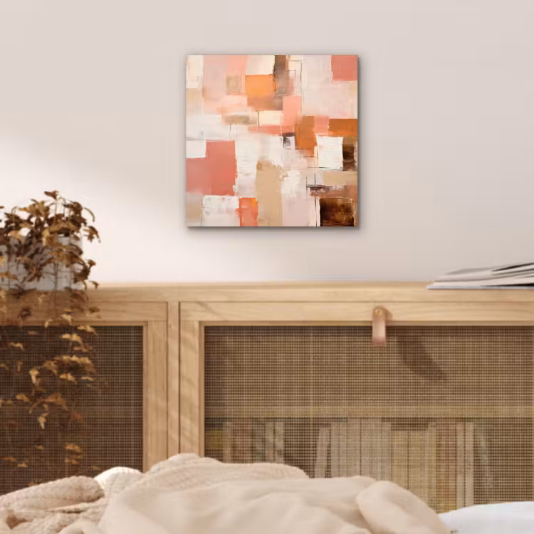 Kunst - Roze - Abstract aluminium wit klein -sfeer3