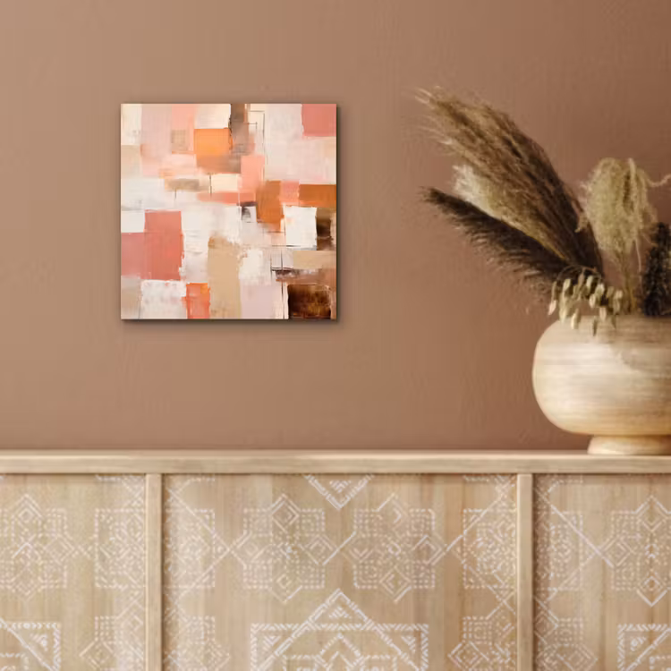 Kunst - Roze - Abstract aluminium wit klein -sfeer4