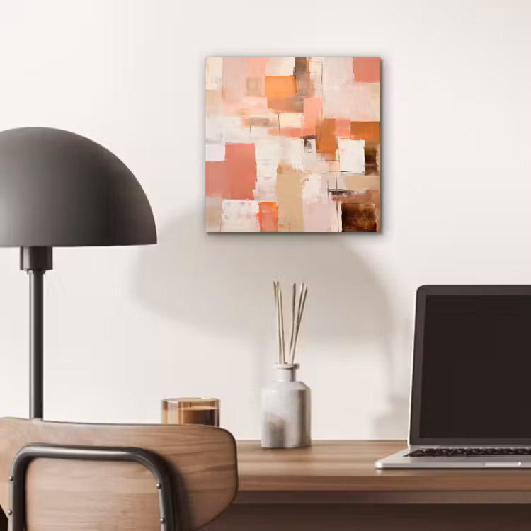 Kunst - Roze - Abstract aluminium wit klein -sfeer5