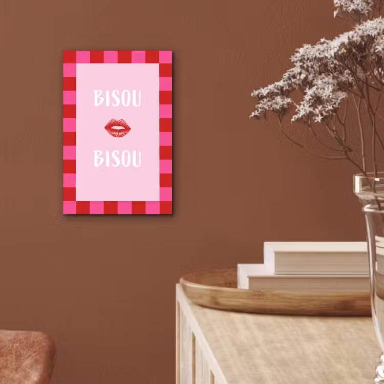 Kiss - Roze - Frans - Valentijn aluminium wit klein -sfeer4