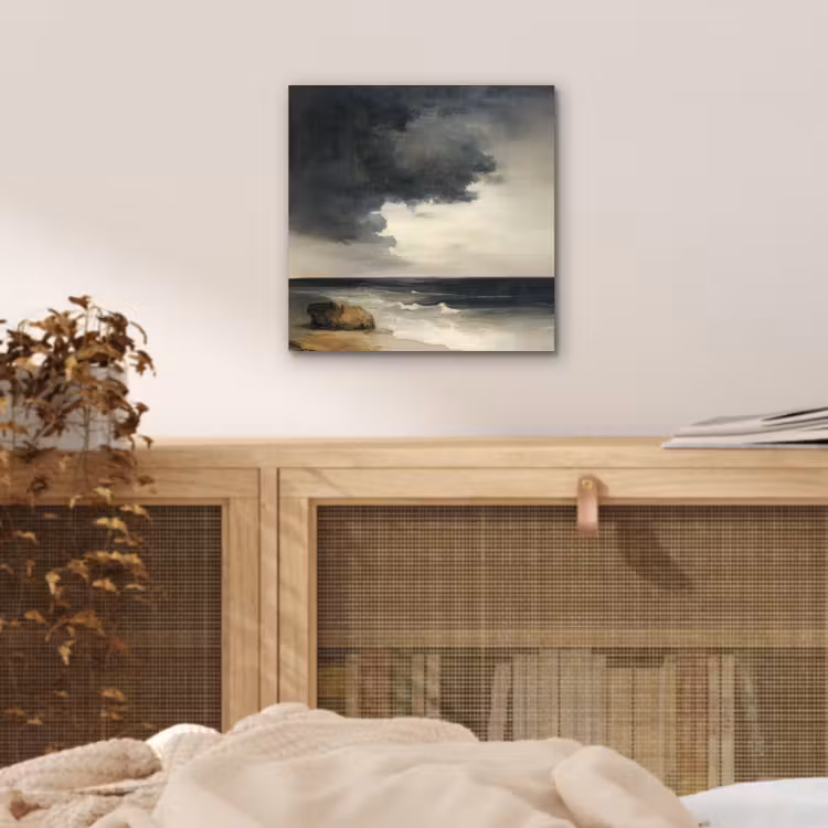 Kust - Golven - Rots - Storm aluminium wit klein -sfeer3