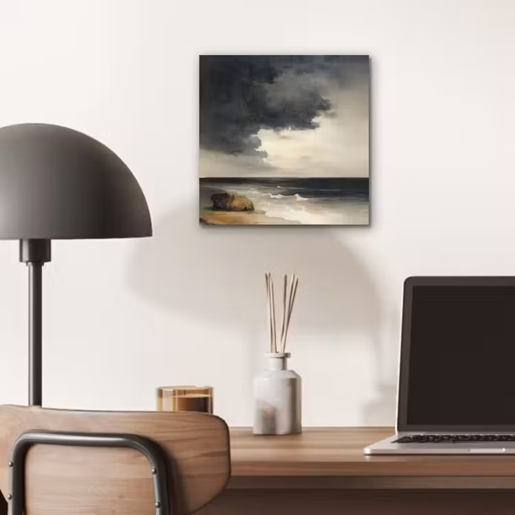 Kust - Golven - Rots - Storm aluminium wit klein -sfeer5