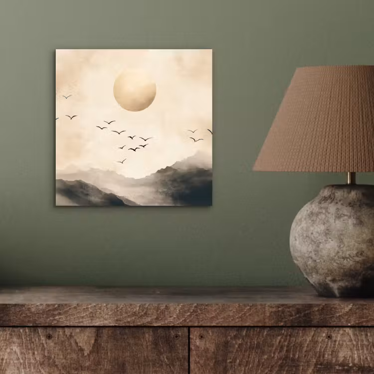 Landschap - Japandi - vogel aluminium wit klein -sfeer2