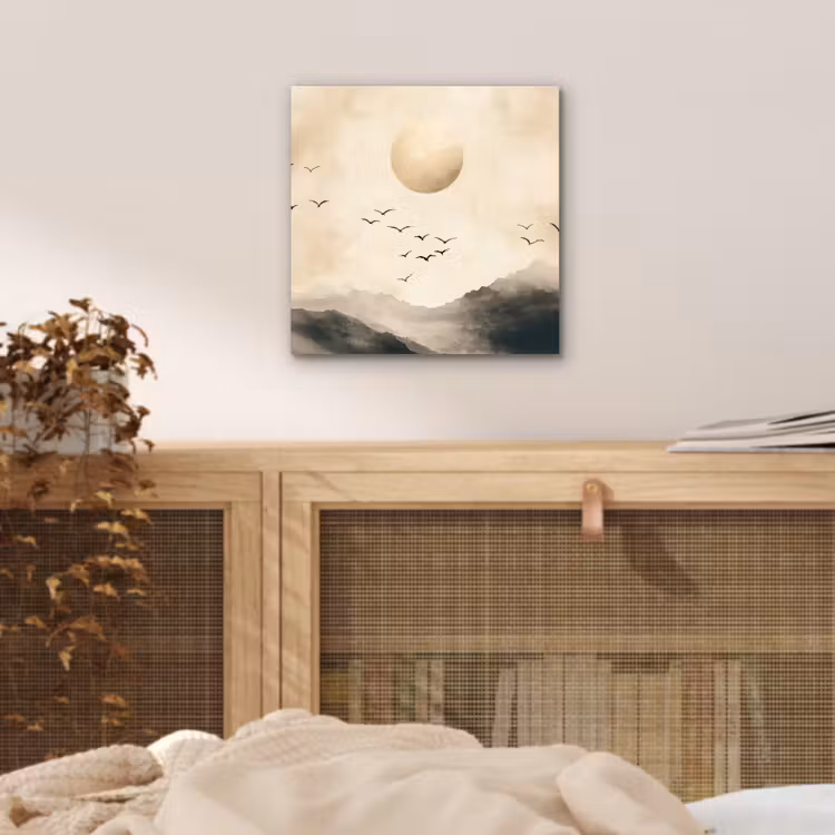 Landschap - Japandi - vogel aluminium wit klein -sfeer3
