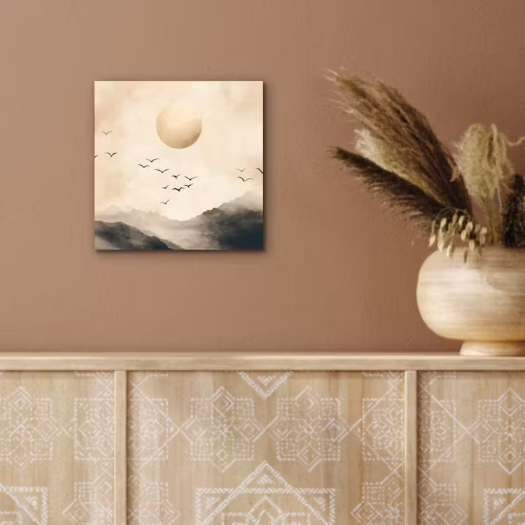 Landschap - Japandi - vogel aluminium wit klein -sfeer4