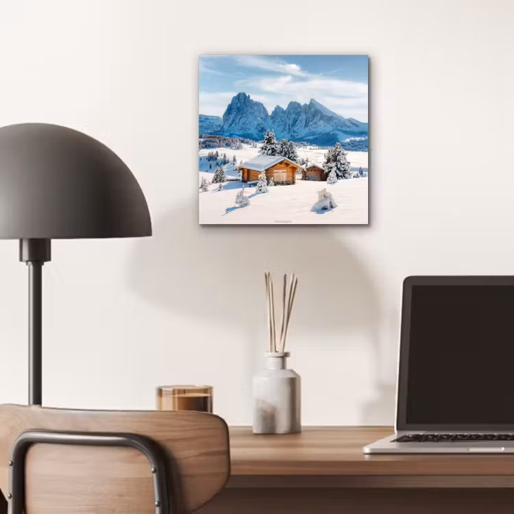 Landschap - Winter - Sneeuw aluminium wit klein -sfeer5