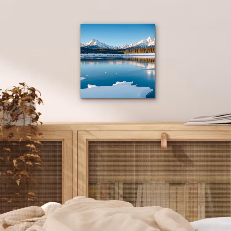 Landschap - Winter - Meer - Bergen - Uitzicht - IJs aluminium wit klein -sfeer3