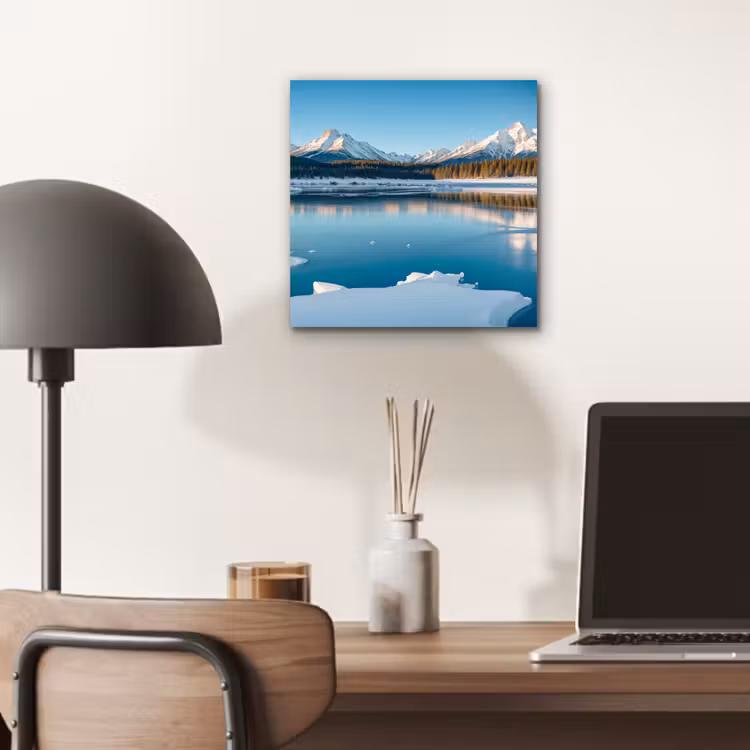Landschap - Winter - Meer - Bergen - Uitzicht - IJs aluminium wit klein -sfeer5