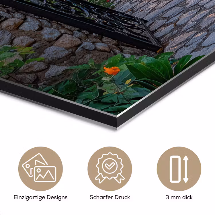 Landschap - Hek - Pad - Zonsondergang - Natuur aluminium wit klein -closeup_DE