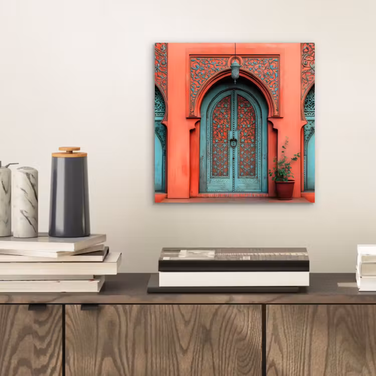 Lantaarn - Deur - Turquoise aluminium wit klein -sfeer1