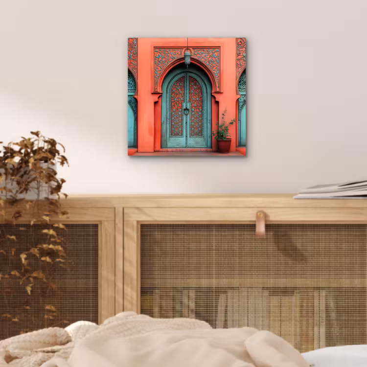 Lantaarn - Deur - Turquoise aluminium wit klein -sfeer3