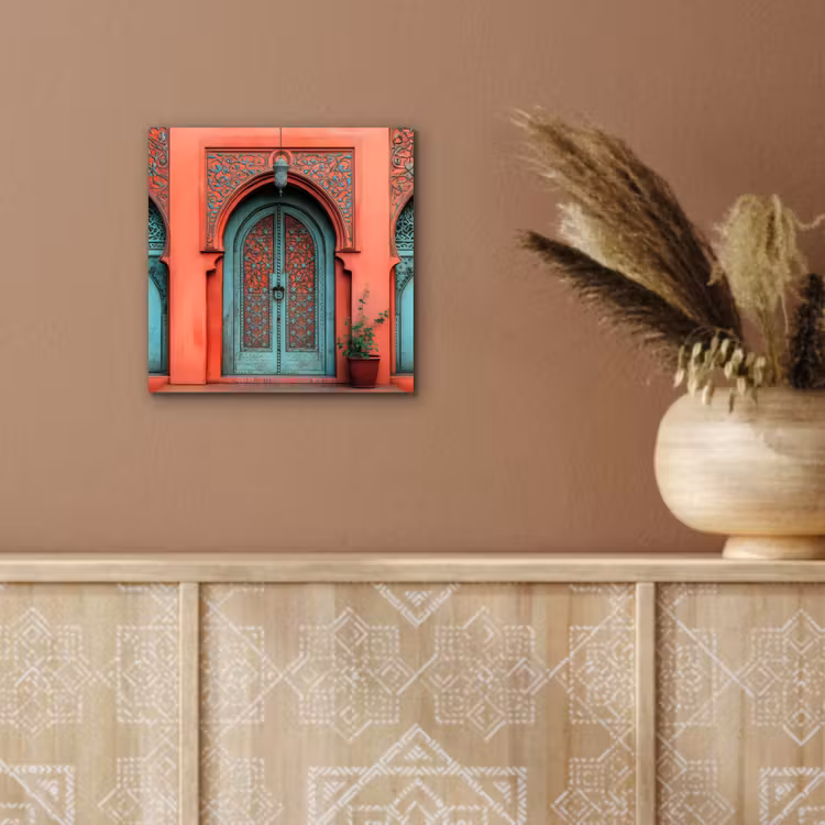 Lantaarn - Deur - Turquoise aluminium wit klein -sfeer4