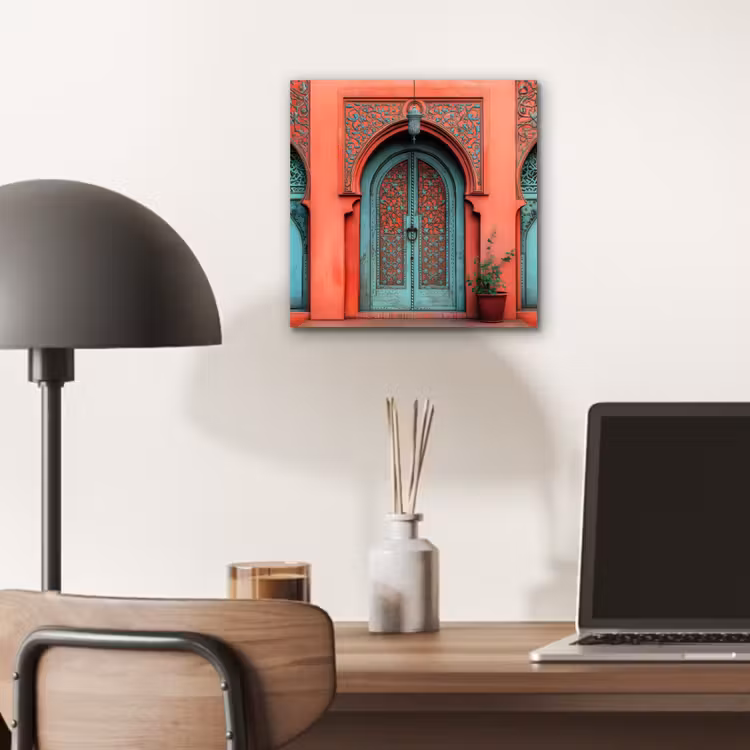Lantaarn - Deur - Turquoise aluminium wit klein -sfeer5