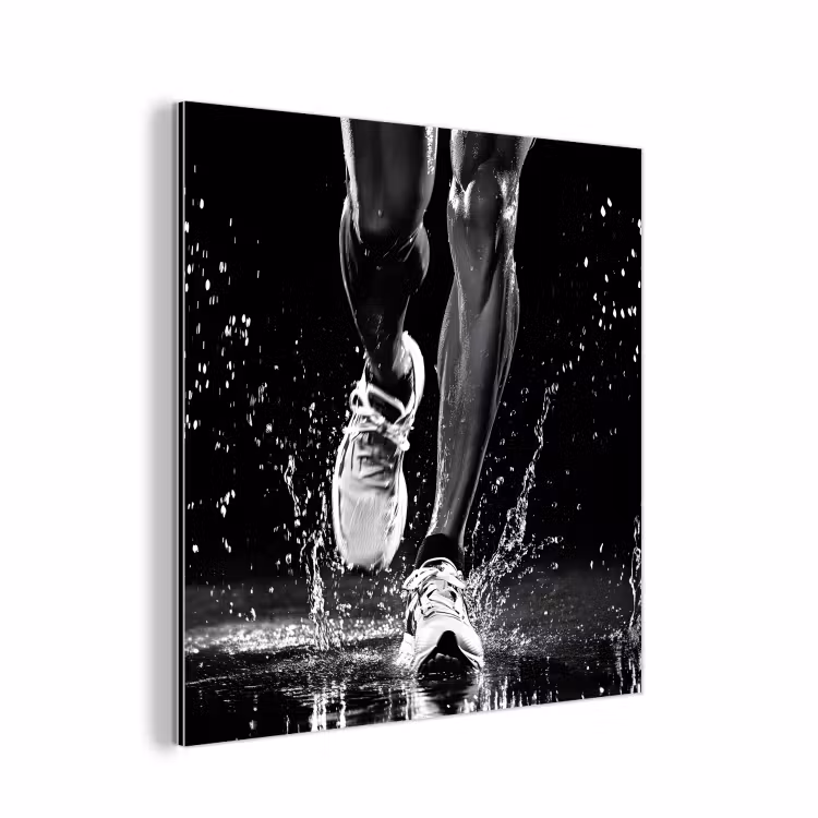 Hardloopschoenen - Rennen - Druppels - Zwart aluminium wit klein -3d