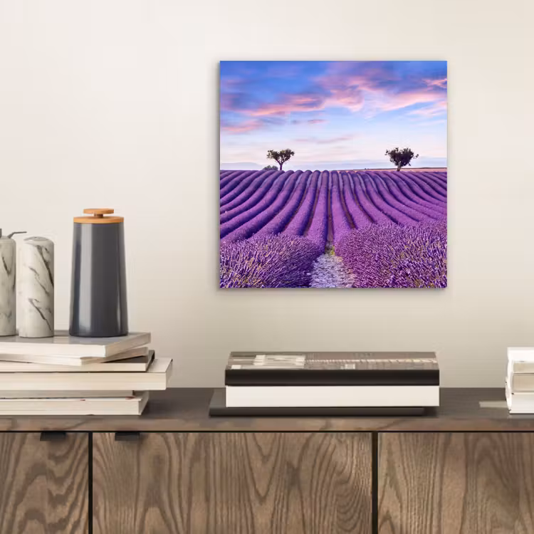 Lavendel - Natuur - Paars - Bomen - Bloemen aluminium wit klein -sfeer1