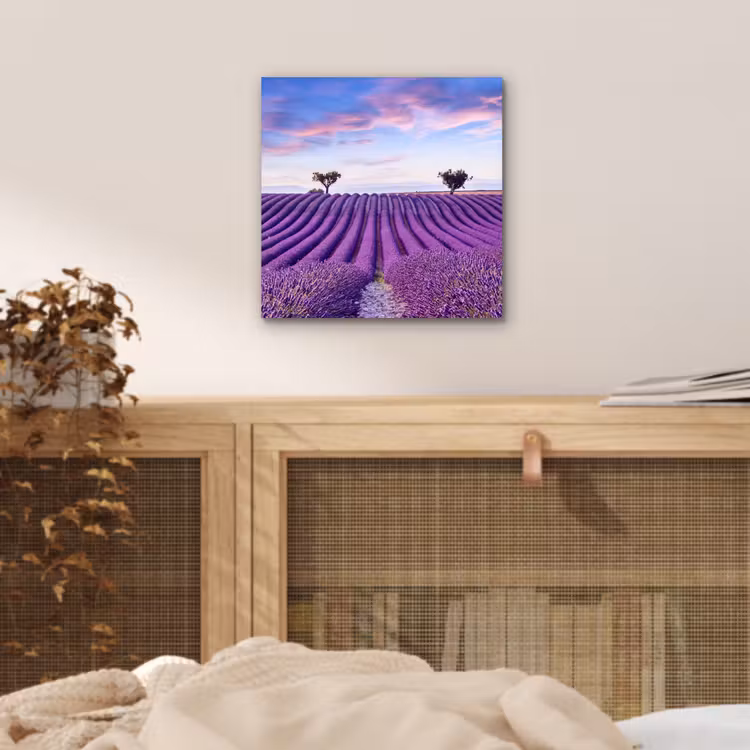 Lavendel - Natuur - Paars - Bomen - Bloemen aluminium wit klein -sfeer3